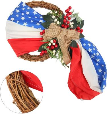 China Hanging decor Independence Day garland plastic 4th of July garland for home decoration for sale