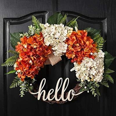 China Wholesale Fabric Manufacturers Hydrangea Wreaths Front Thanksgiving Fall Decoration Fall Front Entrance Decoration for sale