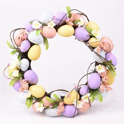 China Good quality low price beautiful colorful egg garland Easter weave Easter egg garland for sale