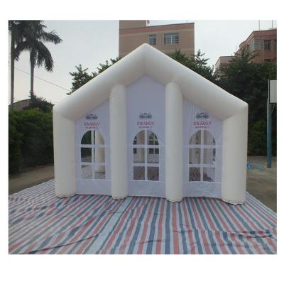 China 0.4 PVC Mesh Cloth Party Bar Tent Home Inflatable Bar Tent Large Event Shows Sport PVC Continuous Inflatable Tent for sale