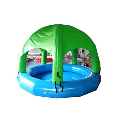 China Clip 0.6PVC Mesh Inflatable Pool With Tent Patio Heavy Duty Outdoor Sunshade Inflatable Pool for sale