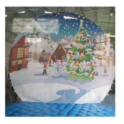 China Same as picture or make as your required PVC Inflatable Snowflake Ball House Inflatable Transparent Snow Globe For Celebrating Christmas Day for sale