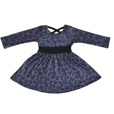 China Autumn Baby Girls Wear Long Sleeve Fashion Formal Dresses Dresses Leopard Print Boutique Toddler Girl Wear Dresses for sale