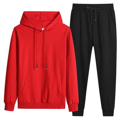 China 2021 Breathable Mens Cotton Hoodies Set Custom 100% Cotton Hoodies And Pants Unisex Sweatshirts for sale