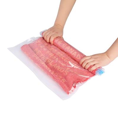 China Sustainable Folding, Eco-friendly Feature And Rolled PA+PE/PET+PE Material Travel Vacuum Bag for sale