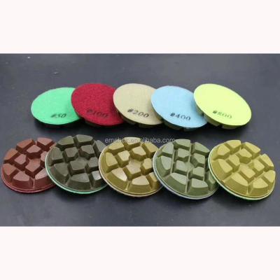 China 100mm and 80mm polished concrete floor with 10mm thickness resin diamond polishing pad for concrete floor grinding machines for sale