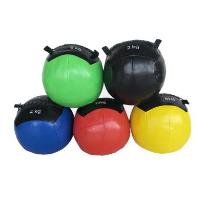 China Chinese Complete Soft Gym Fitness Exercises Private Label Medicine Wall Rubber Rubber Leather Weighted Balls for sale