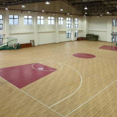 China New Arrival Wooden Basketball Anti-slip Wear-resistant Colors Waterproof Self-adhesive PVC Roll Mat Leather Flooring for sale