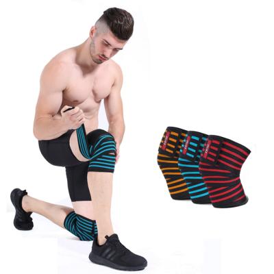 China Gym Elastic Adjustable Weightlifting Custom Knee Wraps Gym 2019 Hot Factory Sale Powerlifting Elastic Adjustable Weightlifting Custom Knee Wraps Powerlifting For Sports for sale