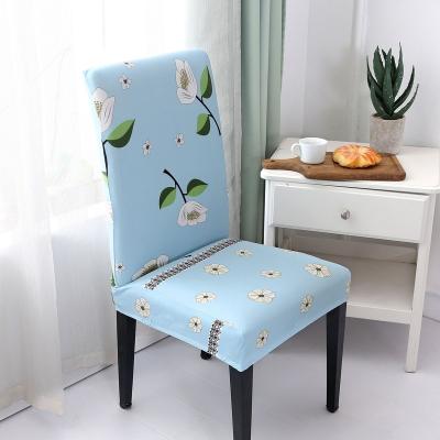 China Durable High Quality Canvas Look Polyester Material Digital Printed Spandex Chair Cover For Dining Room for sale