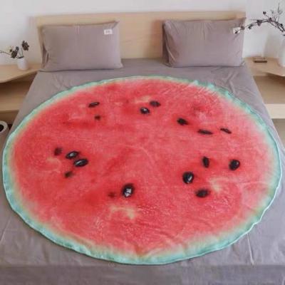 China Cute New Fashion Design Gift Flannel Fruit Cartoon Blanket Fleece OEM Wholesale Creative Promotional Wearable Blanket for sale