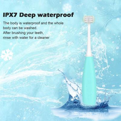 China 2021 Kids 3D Smart Toothbrush Sonic Electric Triple Bristle Toothbrush Battery Operated Deep Cleaning Kids for sale