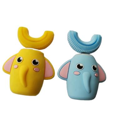 China New Design Battery Operated Children Elephant U Shaped Electric Toothbrush For Kids 2-6 6-14 for sale