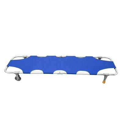 China First Aid OEM Foldable Stretcher With Wheels And Restraint Straps for sale