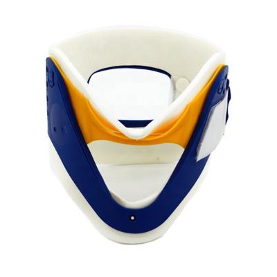 China CE Medical Adjustable Cervical Collar Blue Yellow Adjustable Neck Brace for sale