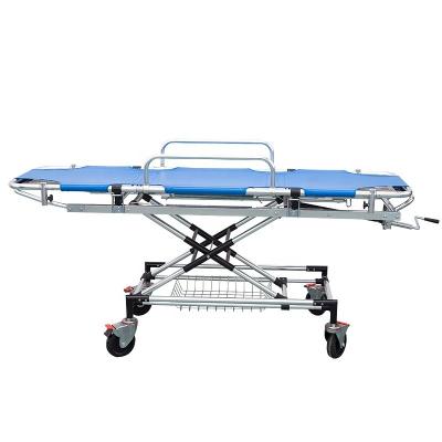 China Blue Aluminum Alloy Emergency Ambulance Stretcher Bed For First Aid for sale