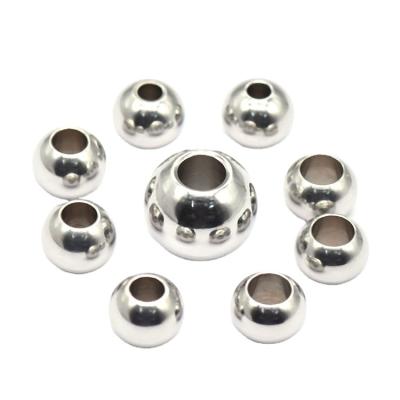 China Stainless Steel Romantic Through-Hole Loose Gold Balls Drilling Silver Ball DIY Jewelry Accessories Through-Hole Ball Clutch for sale