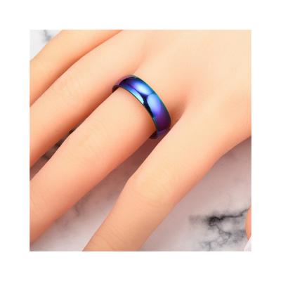 China Fashion Stainless Steel Rainbow Rings Band Ring Jewelry Women Simple Tail Rings Engagement Wedding Bands for sale