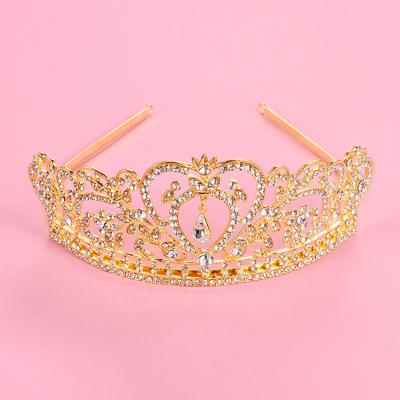 China Romantic Ready To Ship Crystal Crown Tiara Headband Princess Birthday Gift Romantic Hair Princess Luxury Crowns for sale