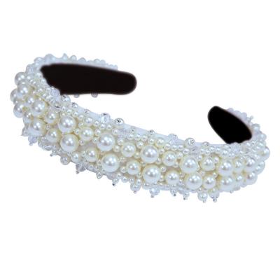 China Romantic Ready to Ship Fashion Pearl Hair Band for Women Shape Hair Bands for Women Pearl Gift Romantic Luxury Pearl Hair Bands for sale