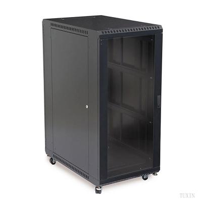 China For 19inch 24u switches server rack with glass door, network server rack used in office for sale