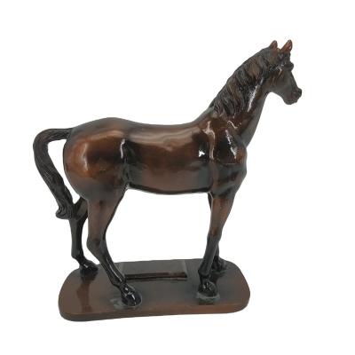 China Eco - Friendly Reddish Brown Resin Horse Statue From Europe For Desktop Decoration for sale