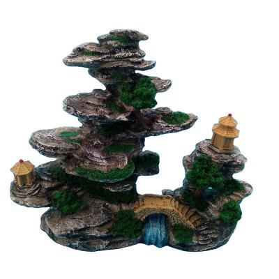 China Viable Resin Opens Artificial Miniature Landscape Aquarium Decoration For Fish Tank for sale