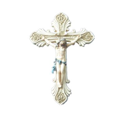 China Europe Resin Custom Crafts Jesus Cross Figurine Religious Statue For Souvenir Gifts for sale