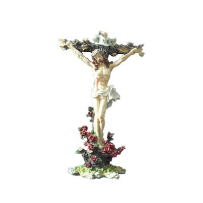 China Europe Religious Resin Jesus Crucifix Cross Crafts Statue For Souvenir And Decoration for sale