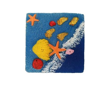 China Wholesale Europe Resin Ocean Series Square Shaped Fridge Magnet For Tourist Souvenir for sale