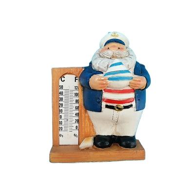 China Europe Resin Opens Ocean Series Sailor Figurine Thermometer Fridge Magnet for sale