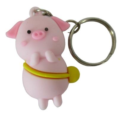 China Factory Customization Soft PVC Cartoon Pig Key Chain Key Chain 3D Logo Rubber Key Chain for sale