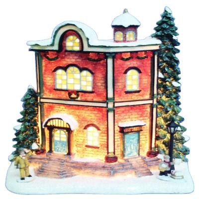 China Europe Resin Open Christmas House Custom Figurine With LED Light For Decoration for sale