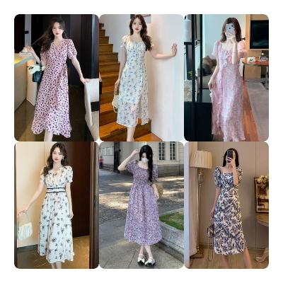 China Anti-Static Overstock Whole Stock Women's Clothes Ladies Cancled Clothing Maxi Dress for sale