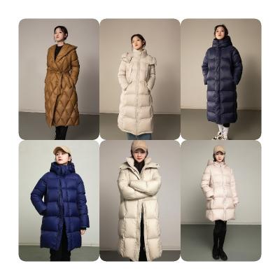 China Factory Customized High Quality Waterproof Over - Knee Warm Thickening Women's Down Jacket With White Duck Down For Outdoor Winter for sale