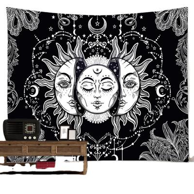 China Hot Selling Minimalist Sun and Moon Tapestry Wall Hanging Decoration Tapestry Blanket for sale