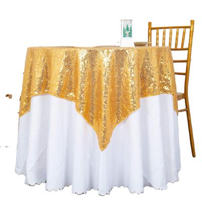 China Oilproof Sequin Wedding Decoration High Quality Round Table Cloth Embroidered European Tablecloth for sale