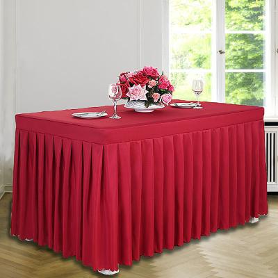 China Plain Rectangle 6ft 8ft Stretch Tablecloth Cheap Spandex Fitted Buffet Tablecloths for sale