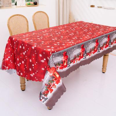 China Hot Selling Oilproof Amazon Polyester Colorful Table Cloth Rectangular Tablecloth With Printed Christmas for sale