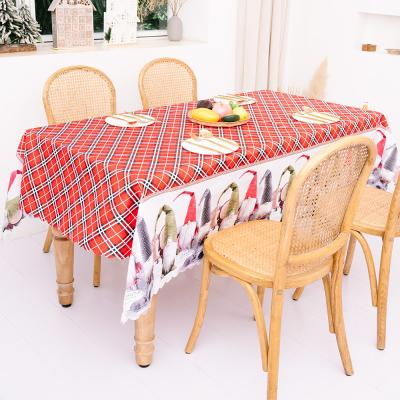 China Oilproof Latest Design Christmas Style Printed Colorful Home Table Cloth For Christmas for sale