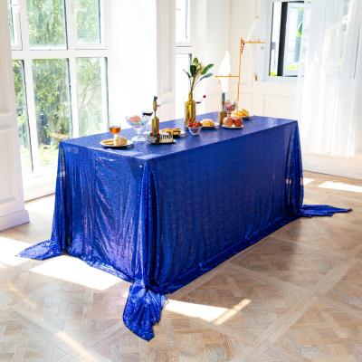 China Oilproof High Quality Luxury Sequin Table Cloth Rectangular Wedding Sequin Tablecloth for sale