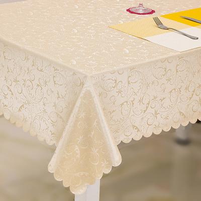 China High Quality Oilproof Anti Oil Jacquard Waterproof Tablecloth For Dining Room for sale