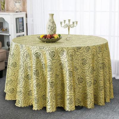 China Hot Selling Round Oilproof Jacquard 108 Tablecloths Table Cloths Party Tablecloths Wedding for sale