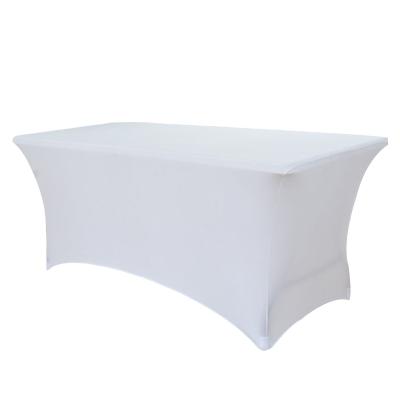 China Oilproof Wholesale 6FT Custom Design Fitted Tablecloth Spandex Table Cover For Events for sale