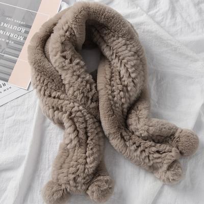 China 2021 Sale Women Ladies Shawls Rex Rabbit Knit Winter Luxury Warm Comfortable 100% Fur Scarf for sale