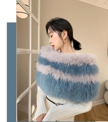 China Wholesale Cozy Soft Winter Knitting Scarves Ladies Pleated Designer Fur Shawl Scarf For Women for sale