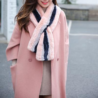 China 2021 Factory direct wholesale ladies comfortable long style genuine real rabbit fur scarf women's shawl for sale