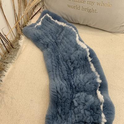 China Comfortable Wholesale Ladies Long Style Real Rabbit Fur Scarf Real Scarves And Shawls for sale