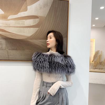 China Wholesale Cozy Soft Raccoon Fur Winter Ladies Knitting Scarves Other Scarf For Women Cover Up Scarf for sale