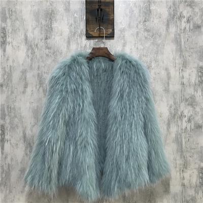 China Wholesale Anti-wrinkle good quality women raccoon fur jacket winter real knitted girls raccoon fur coat for sale